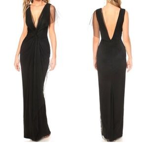 Katie May Black Olivia Mesh Overlay Evening Dress/Gown